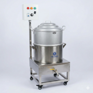 Nồi hấp inox dùng điện đường kính 44cm